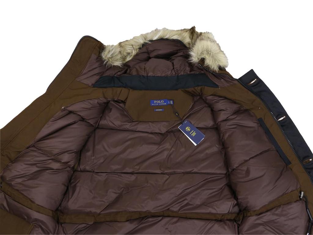 Polo Ralph Lauren Performance Down Jacket with Fur Size NUTMEGBRW Men's Hood, M, 01010105, [Used]
