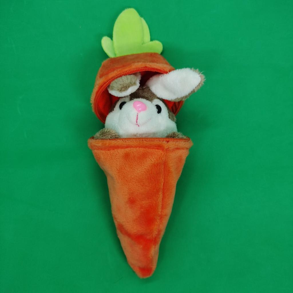 Cute Creative Carrot And Rabbit Keychain Plush Doll Detachable Transformed Rabbit Carrot Pendant