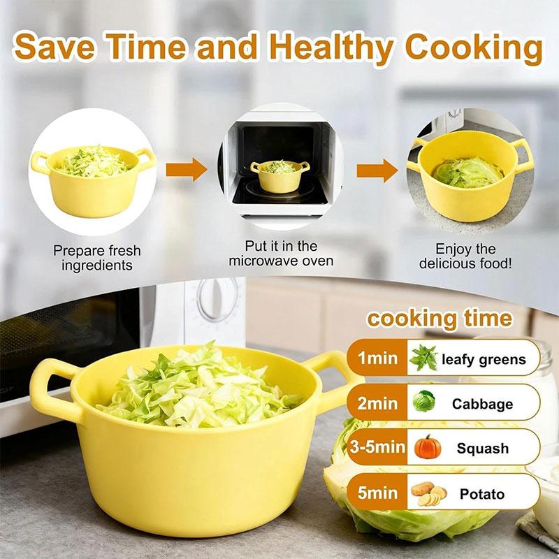 Silicone Microwave Steamer for Cooking Vegetable Steamer Microwave Bowls with Lids for Egg Dumpling Heating Food Dishwasher Safe