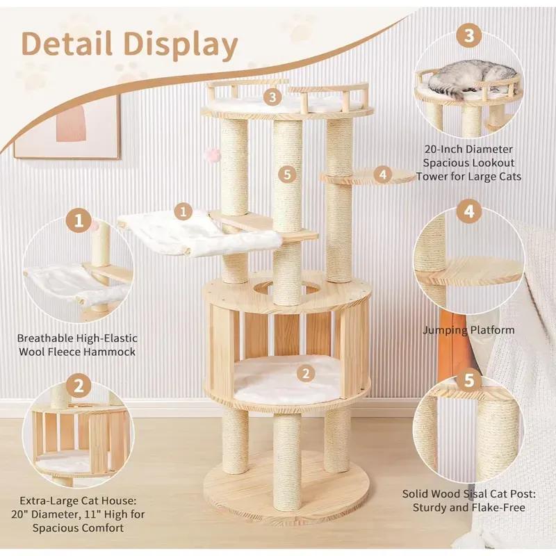 Best Selling Classic Wooden Cat Furniture for Indoor Use Climbing Frame Cat Tree Scratcher Tower Eco Friendly Durable