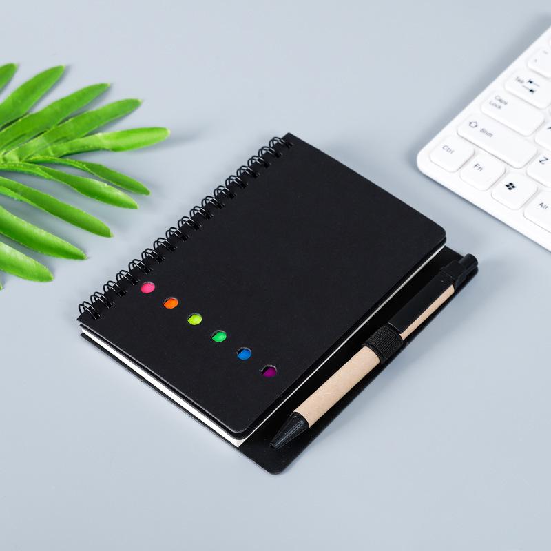 

Cowhide Notebook with Pen – Ruled Student Office Stationery, Customizable Logo. чёрный
