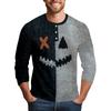 Men's Halloween Printed  Collar Three-Quarter Sleeve