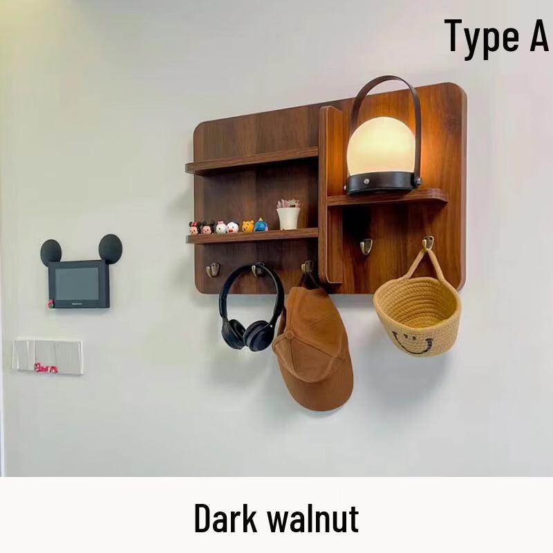 Black Walnut Sliding Electric Meter Box Cover with Shelf