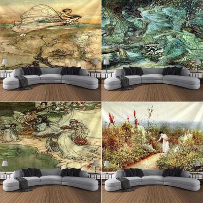 Home Wall Decoration Tapestry Retro Art Painting Background Office Living Room Tapestry