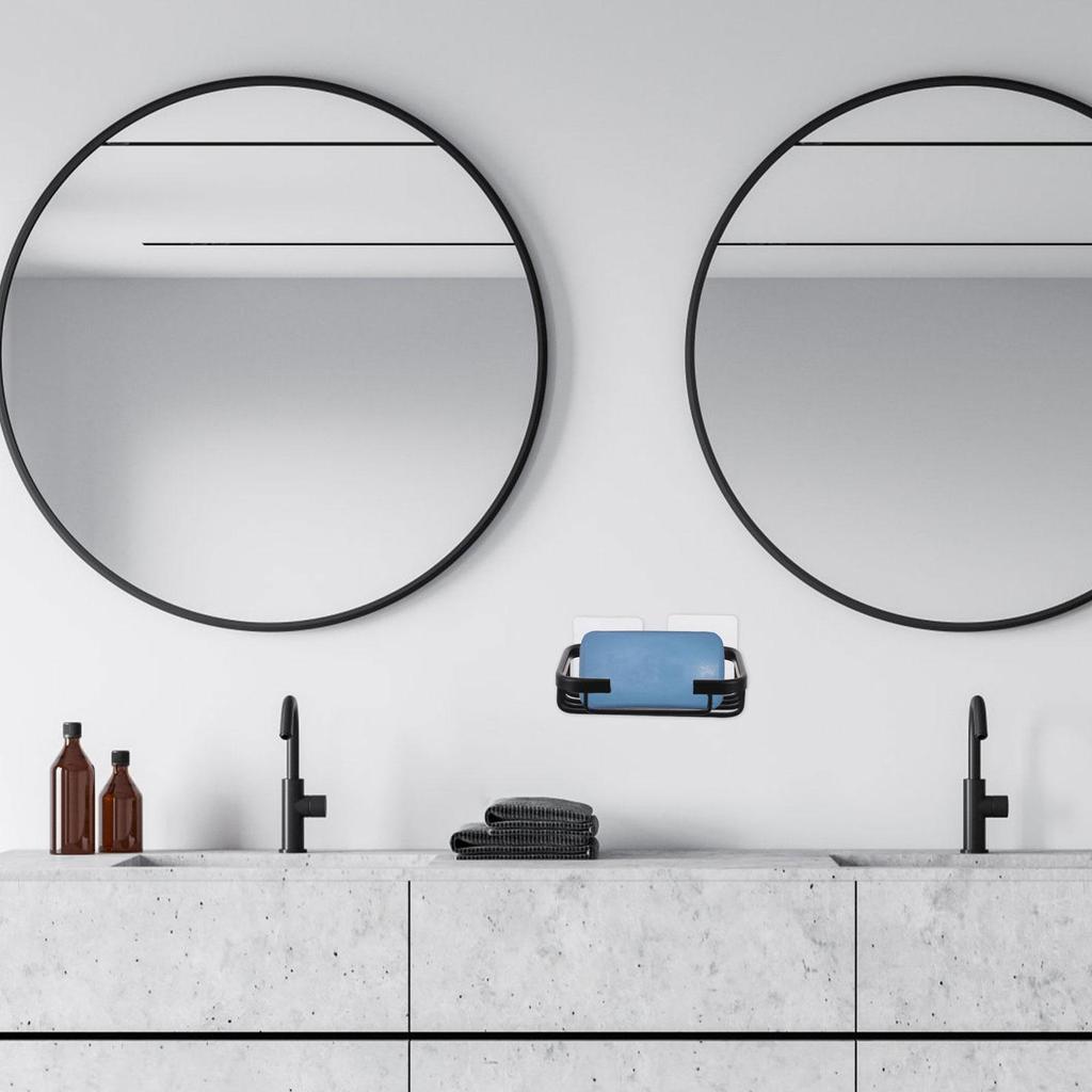 Väggmonterbar Tvålkoppshållare Aluminiummaterial Stansfri Design Självdränerande Ribbad Låda Snabb Dränering Mögelförebyggande