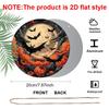 2D Flat 1pc/2pcs, Decorative Plaques and Ornaments Sign, Round Aluminum Halloween Wall Plaque, Retro Engraving Full Moon Bats Pumpkin Decor