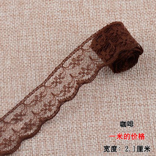 21mm woven cotton lace unilateral Handicrafts Embroidered Net trim DIY sewing curtain craft decoration   cotton trim lace ribbon