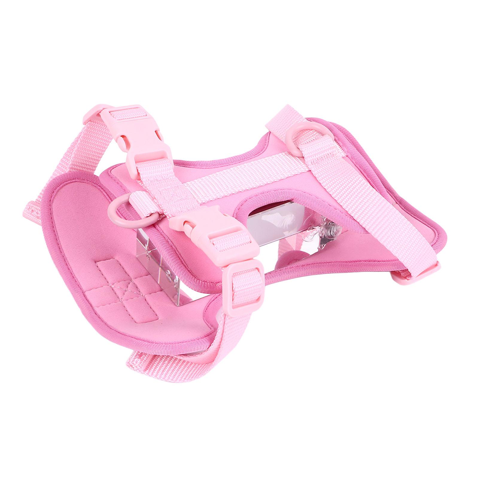

Pet Harness Adjustable Soft Breathable Escape Proof Dog Vest Harness for Outdoor Walking Pink S S розовый