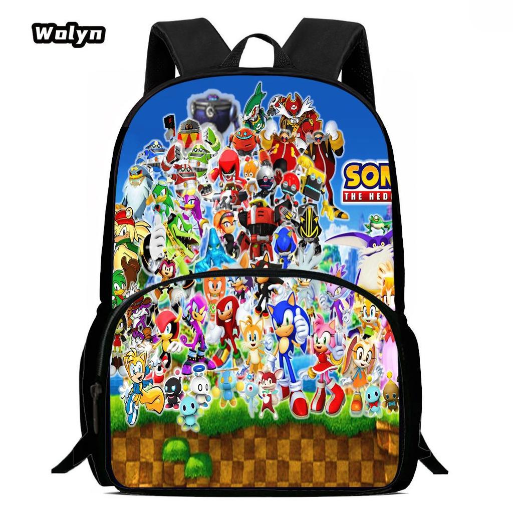 Sonic Schoolbag Large Capacity Multi-Function Spine Protection To Reduce The Burden Of Student Party Essential Comfortable Schoolbag