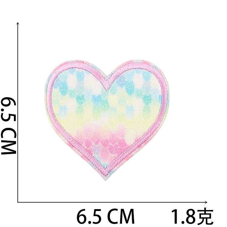 Embroidery Cloth Stickers Gradual Change Love Patch Stickers Colored Heart-Shaped Embroidery Stickers Clothes Decoration Embroidery Chapter Boy