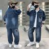 Children's Suit Autumn Long-sleeved Boys Denim Two-piece Children's Casual Suit for Small and Medium-sized Children