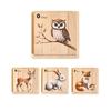Wooden Animal Theme Block Puzzle Toy Matching Wooden Rotating Jigsaw  Party Favor Gift