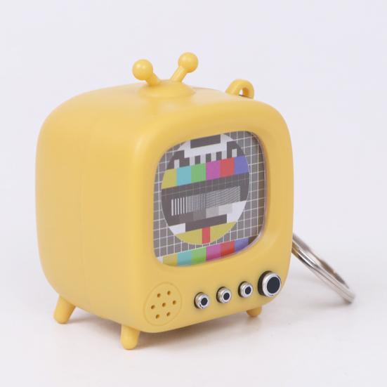 Chaveiro Micro TV Retrô Tela Luminosa Design Vintage Chaveiro com Efeitos Sonoros Clássicos Acessórios para Mochila
