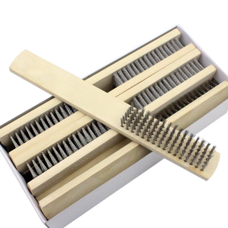 cmaos Stainless Steel Wire Brush with Wood Handle