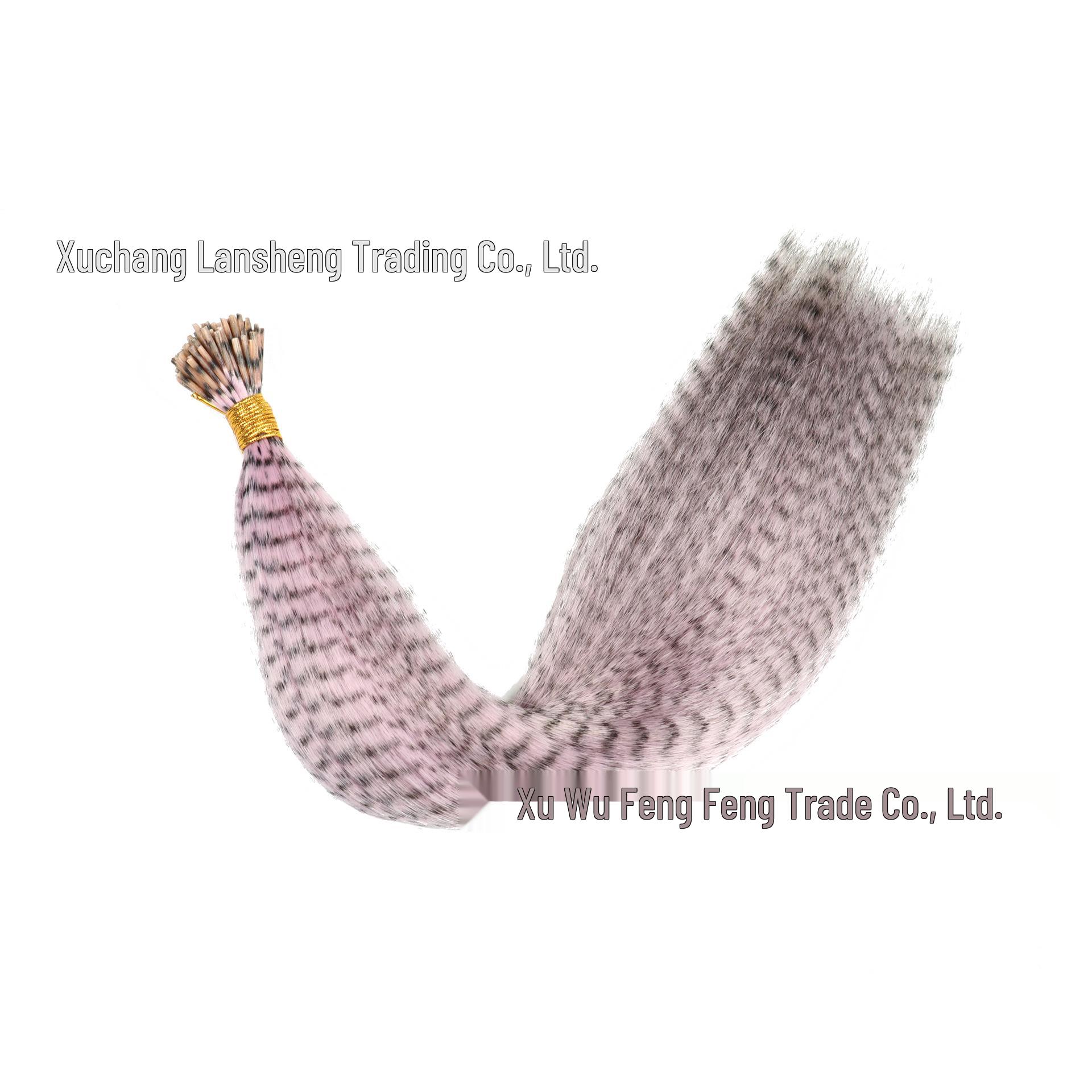Colorful 100-Strand High-Temp Silk Feather Hair Extensions