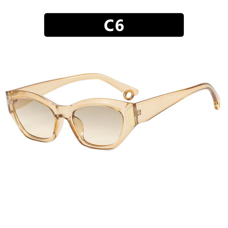 Ins Popular Fashion Polygon Irregular Cat Eye Women Luxury Sunglasses Retro Double Color Shades UV400 Men Sun Glasses