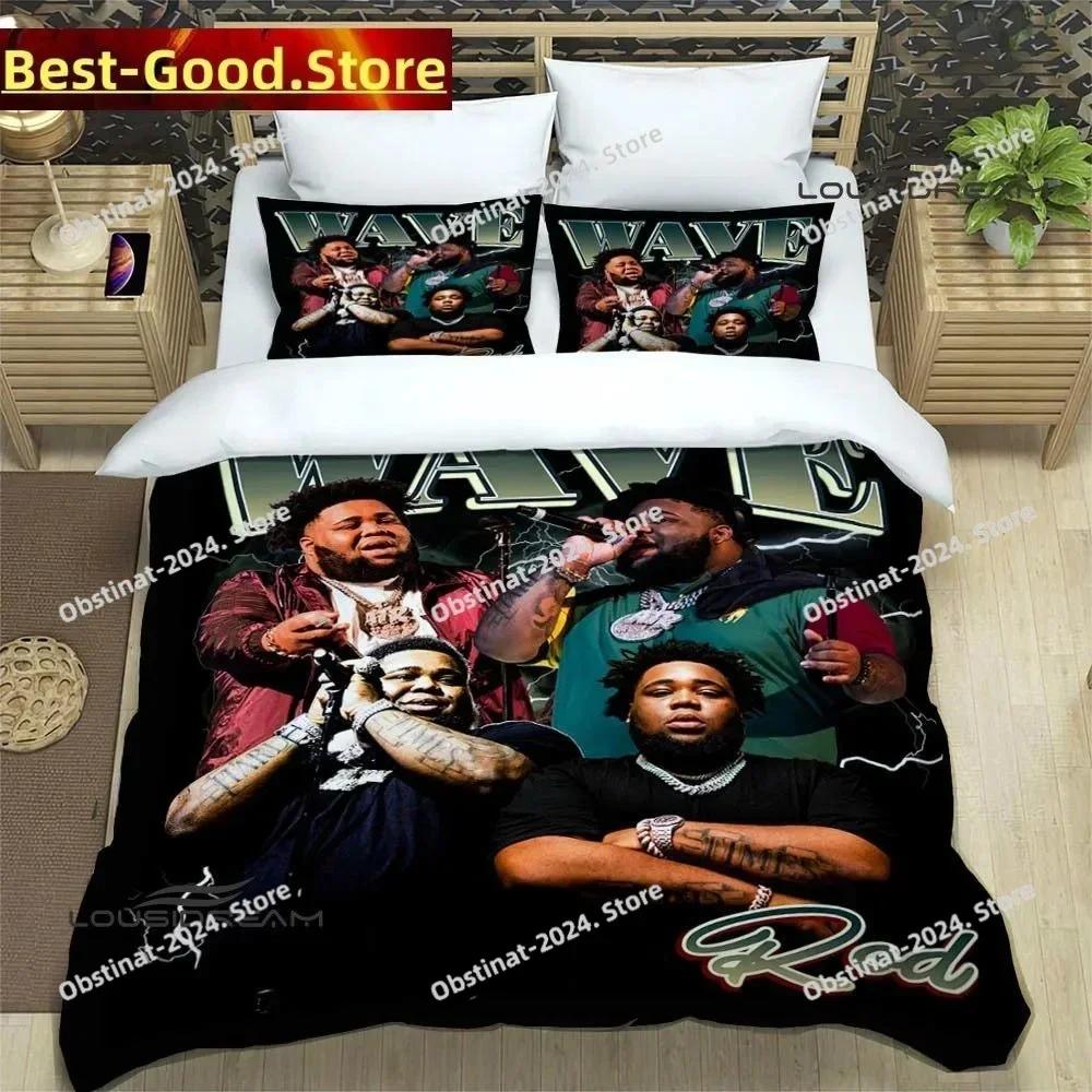 3D Print Fashion Rapper Rod Wave Bedding Set Boys Girls Twin Queen King Size Duvet Cover Pillowcase Bed Boys Adult Bedroom