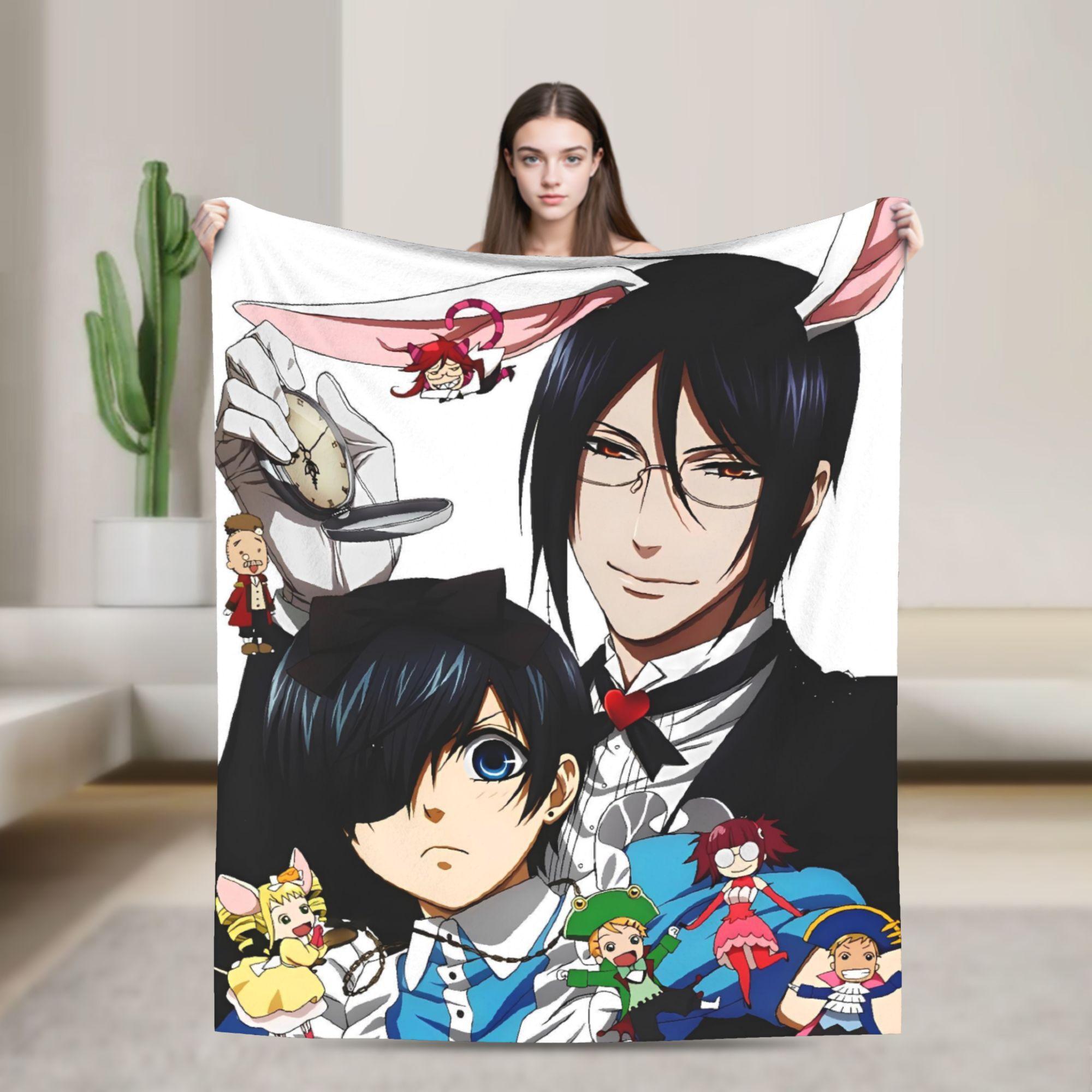 

Black Butlers Soft Blanket Kids Adult Plush Bedding Throws Print Couch Chair Flannel Bedspread Sofa Bed Cover 75x90cm