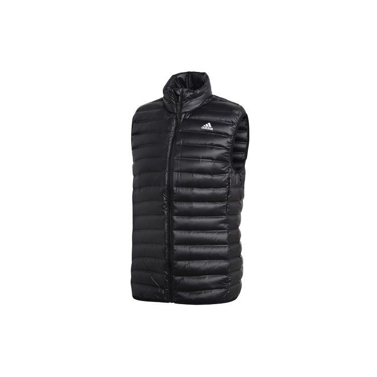 Adidas Down Jackets Men's Black Stand Collar Moderate Quilted Down Jacket BS1563