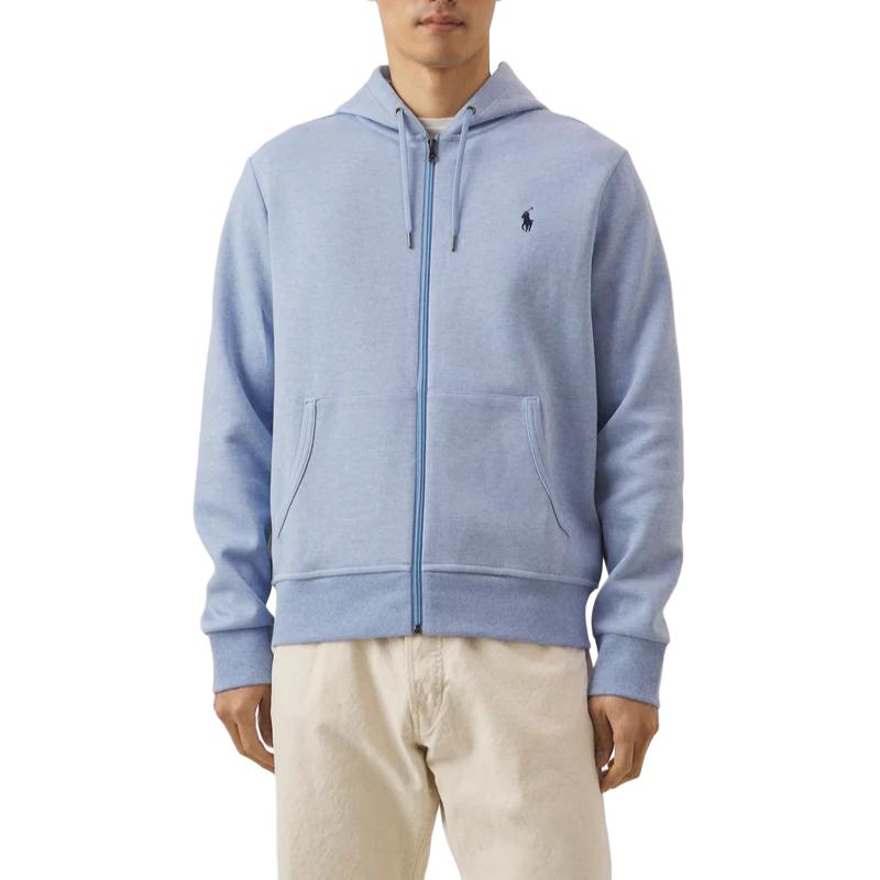 Polo Ralph Lauren Reversible Knit Hoodie With Kangaroo Pocket And Embroidered Logo Cardigan Sweatshirt Men Sweatshirt Blue 710883329-041