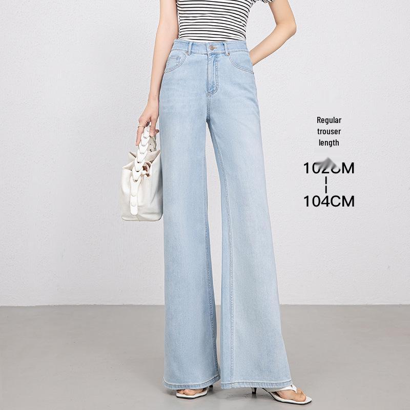 

Летние брюки клёш из тенселя и хлопка средней посадки - Дышащие и драпирующиеся, Очень длинные 3XL