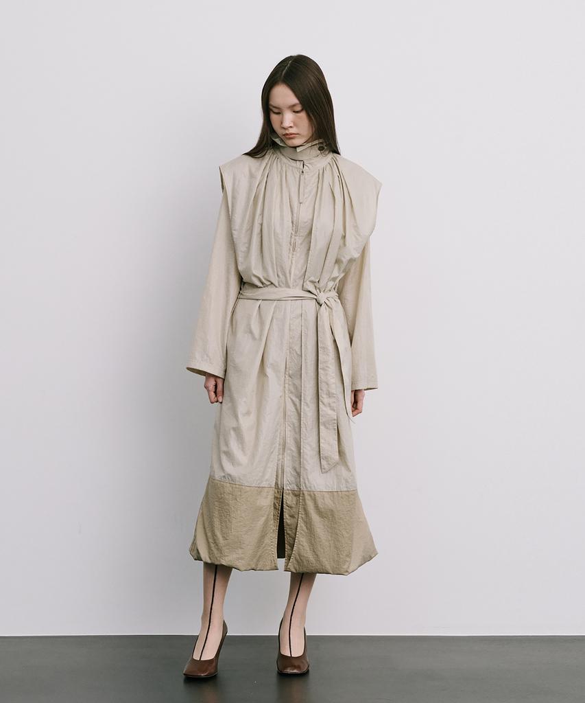 Wnderkammer Moon Jar - Shaped Trench Coat_Beige
