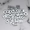 182pcs/lot 8mm 10mm Silver Plain Slide Letter Charms Alphabet A-Z For Bracelet Wristband Keychain Pet Collar DIY Jewelry Making