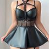 Sexy Fashion PU Straps Slim One-piece Lingerie Women