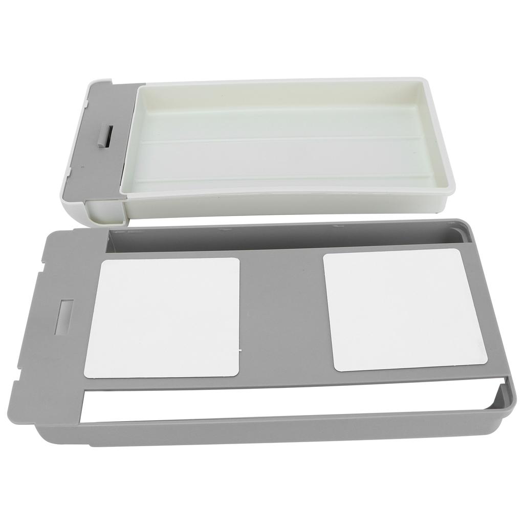 Under Desk Drawer Office School Kitchen Under Desk Storage Box for Pens Keys Makeup Sundries StorageWhite Gray