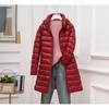 Removable Hat Light and Thin Down Jacket Women's Medium and Long Autumn and Winter New Thin Coat