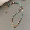 Turquoise Red Agate Pearl Beaded Clavicle Necklace Women Luxury Chinese Style Neck Jewelry