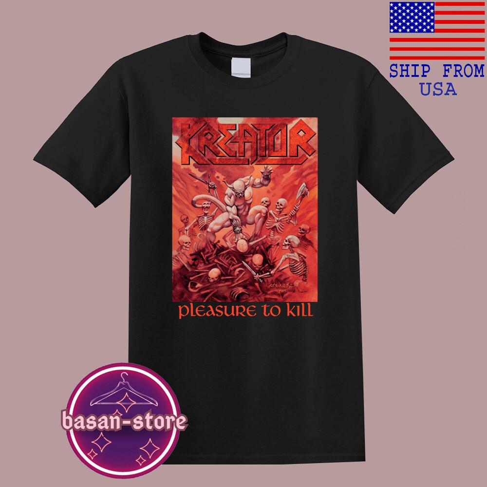 Kreator Pleasure to Kill Men#039;s Black Size S5XL Unisex T-Shirt S