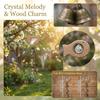 Crystal Bell Wind Chime Home Decor Hanging Ornament with Wooden Bird Design and Three Metal Bells for Indoor Outdoor Use
