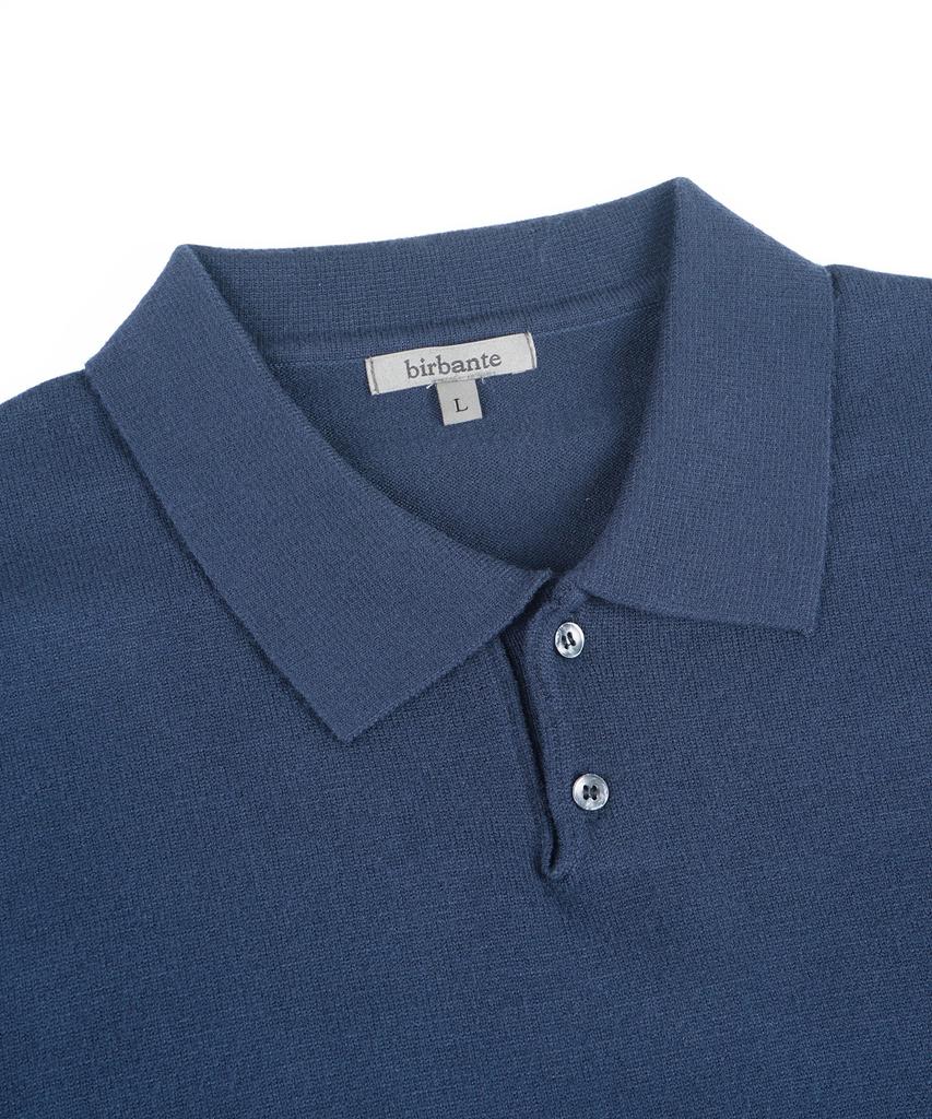 BIRBANTE Soft Washable Collared Knit - Retro Blue