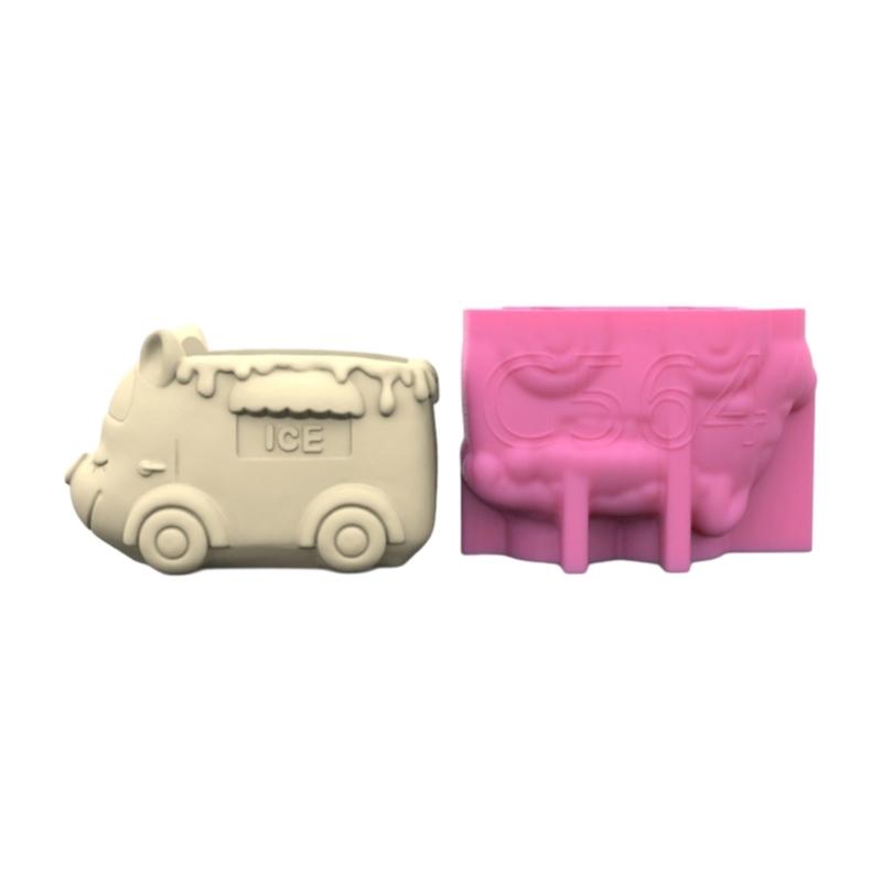 3D DIY Flower Pots Mold Silicone Concrete Mold Animal Car Shape Silicone Vase Molds for Crafting Concrete Candle Holders