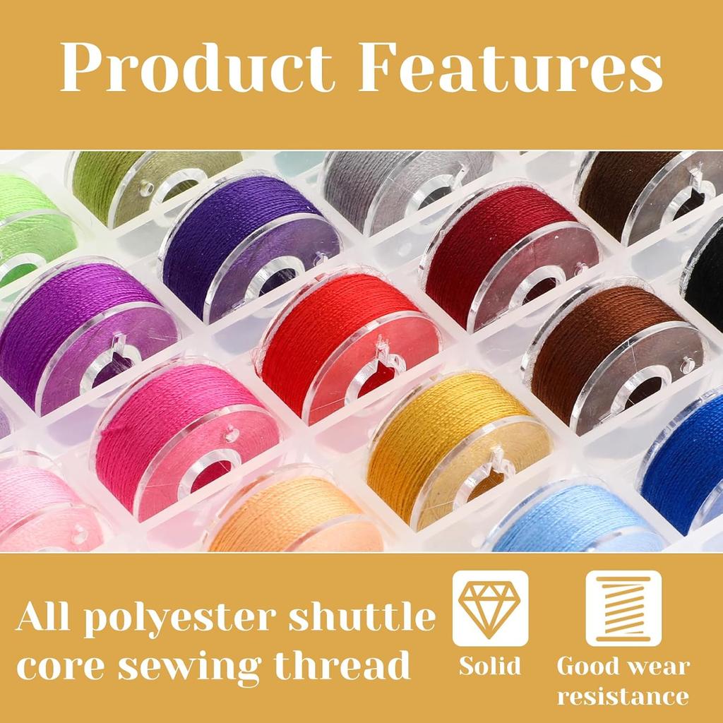 25 Stück Spulenfaden Polyestergarn Spulen Nähmaschine Spulen Mit Aufbewahrungsbox Für Stickerei Nähgarnspule Zubehör