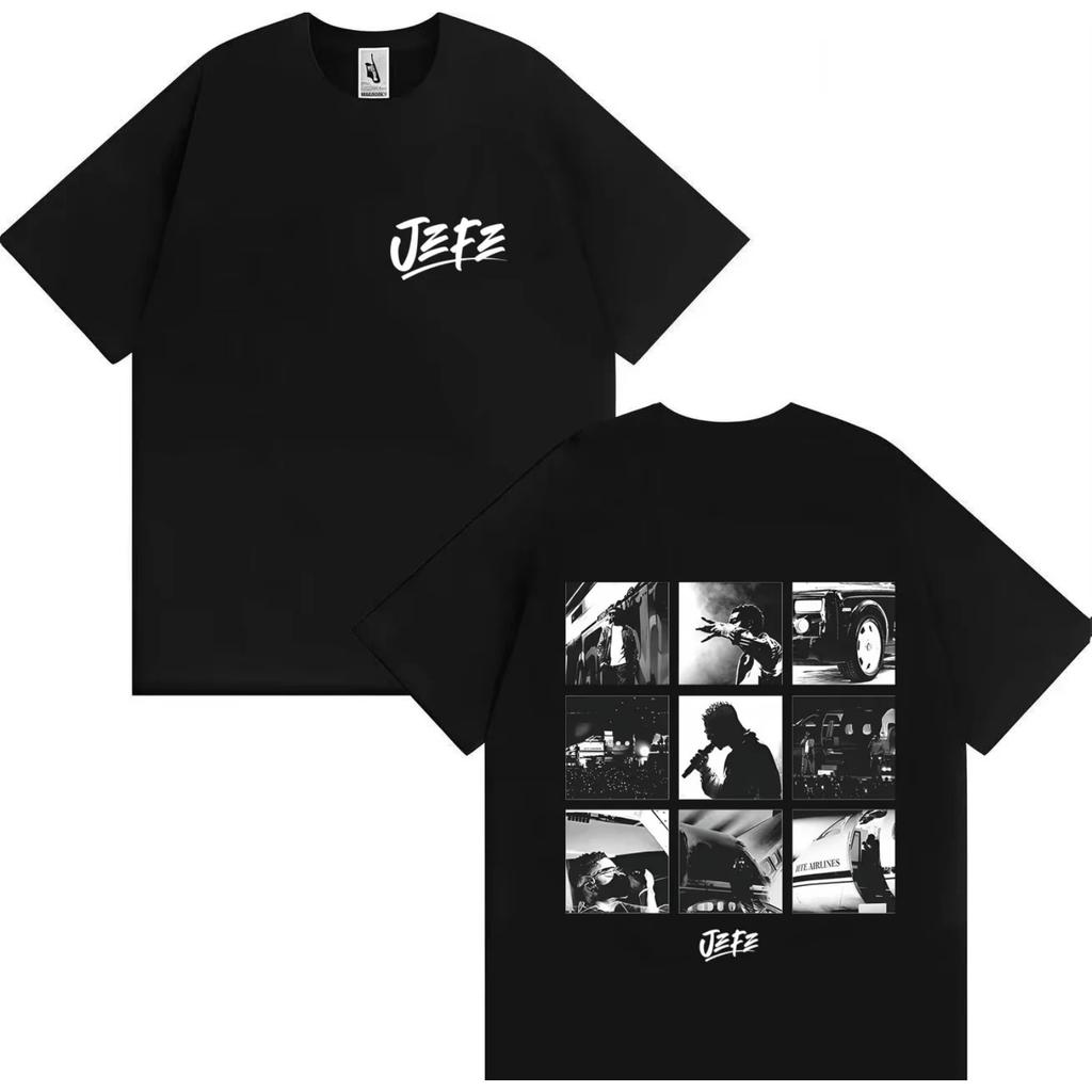 T-shirt Rapper Ninho Jefe Harajuku 2026, Moda Hip-hop Uomo e Donna Estiva Casual Cotone a Maniche Corte Y2K Bug