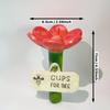 Bees Watering Station, Garden Resin Floral Bee Feeder with Colorful Butterfly Bath Tub, No Wooden Stick for Outdoor Decoration