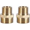 Brass Pipe Fitting,External Thread 3/4" To 1/2" Hex Nipple Reducing Male Pipe Water Tube Fitting Quick Set (Intensification)