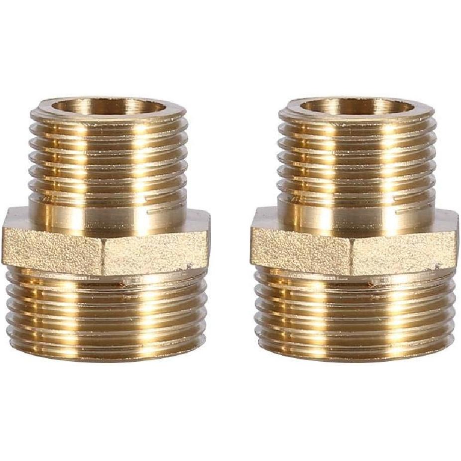 Brass Pipe Fitting,External Thread 3/4" To 1/2" Hex Nipple Reducing Male Pipe Water Tube Fitting Quick Set (Intensification)