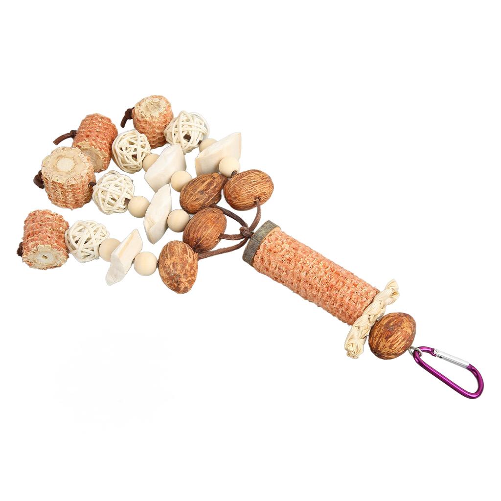 Parrot Corn Cob Chew Toys Cuttlefish Bone Boredom Relief Parrot Chewing Toy for Parrots Cockatiel Budgerigar Rattan
