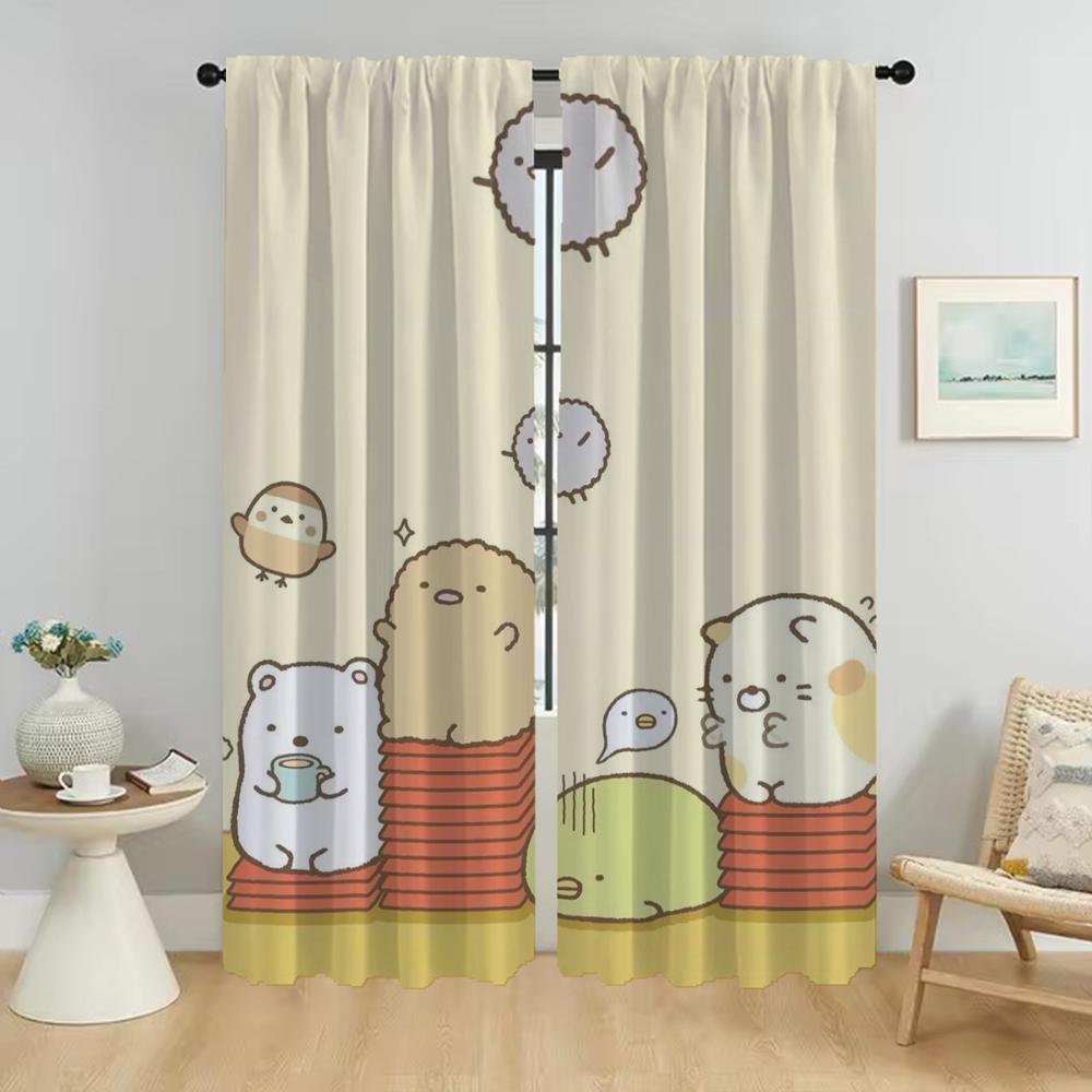 Blackout Curtain for Room 2 Panel Sumikko Gurashi Curtains for Bedroom Partition Shades Home Interior Curtains Living Kitchen