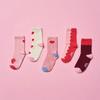 Monday To Friday Socks 5-Piece Set Heart Ribbon