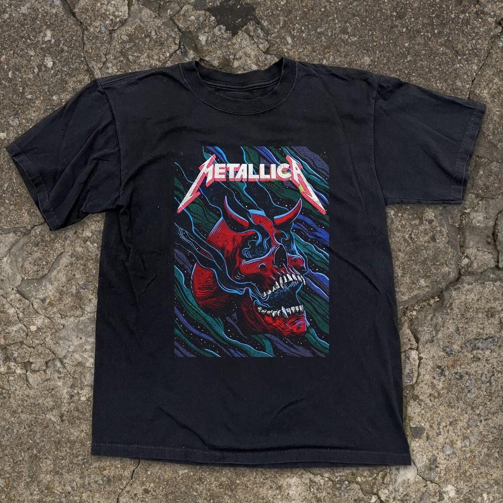 Metallica Psychedelic Art Unisex Black T-shirt Size S-5XL Unisex T-Shirt XXXXL