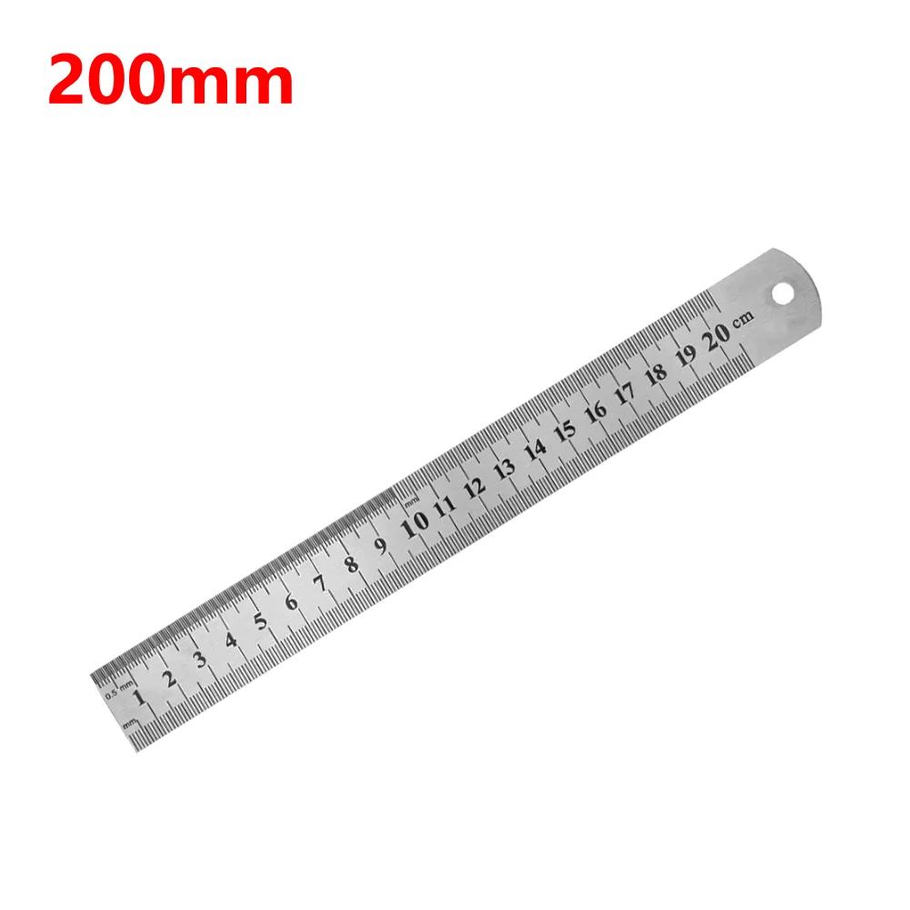 Stainless Steel Metal Ruler Precision Double-sided Ruler Test Measuring Ruler Multifunctional Stationery Student Ruler