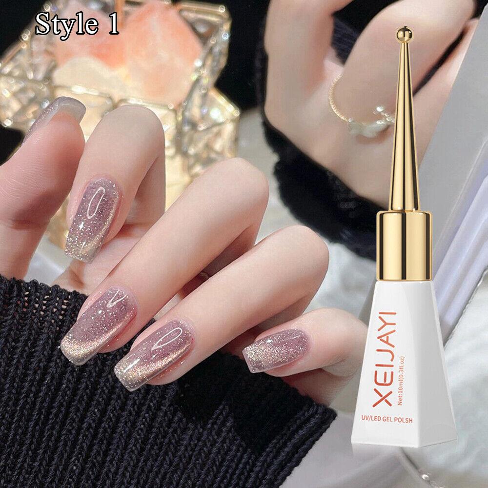 Magnetischer Gel-Nagellack, Aurora-Kristall, Katzenaugen-Gel-Nagellack, Soak-Off-UV-Gel-Nagel