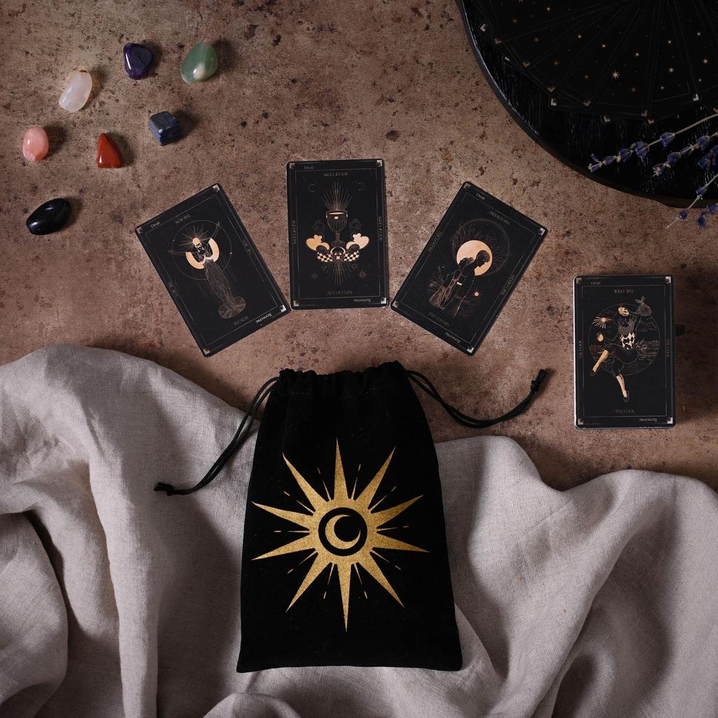 Tarot Cards & Crystal Set In a Velvet Pouch