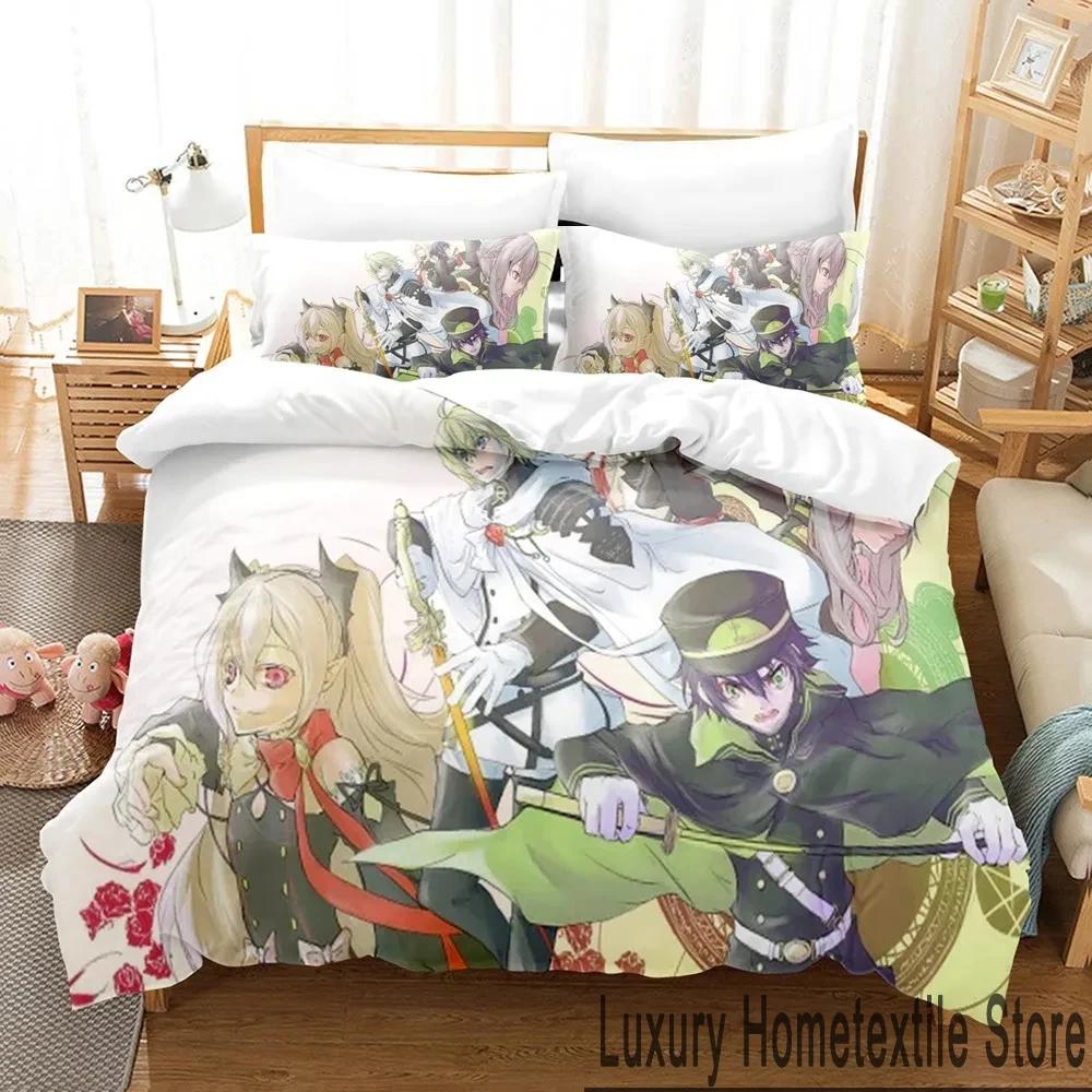3D Print Anime Seraph of the end Bedding Set Boys Girls Twin Queen King Size Duvet Cover Pillowcase Bed boys Adult