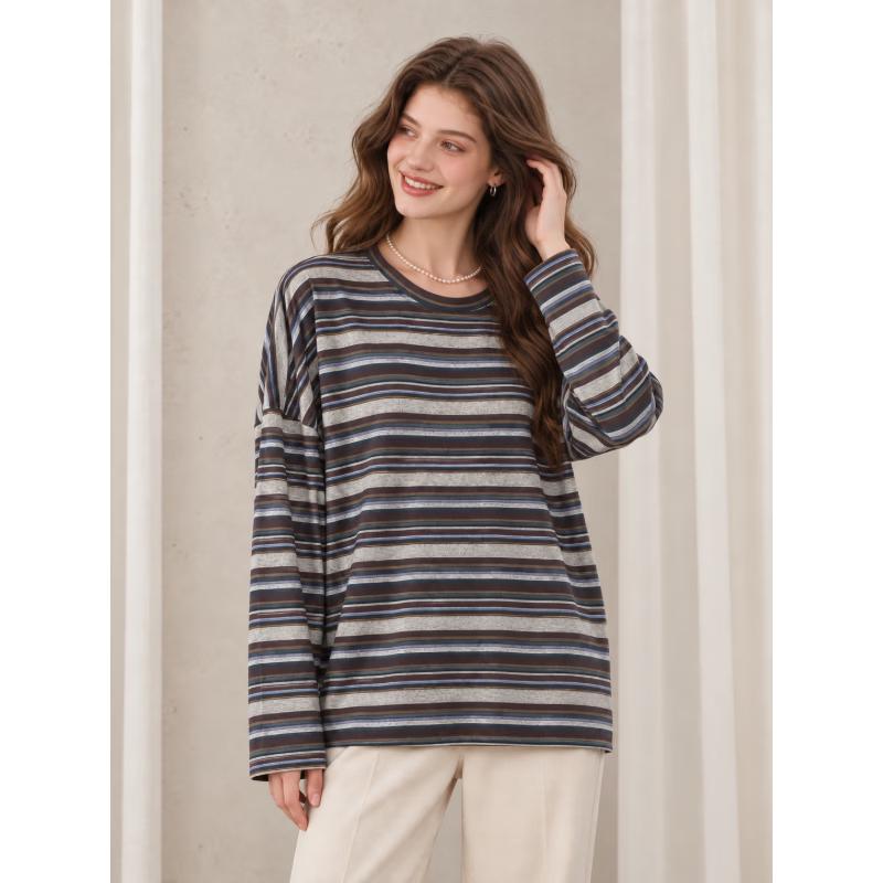 I.T:CHOCOOLATE Women's Striped Long-Sleeve T-Shirt