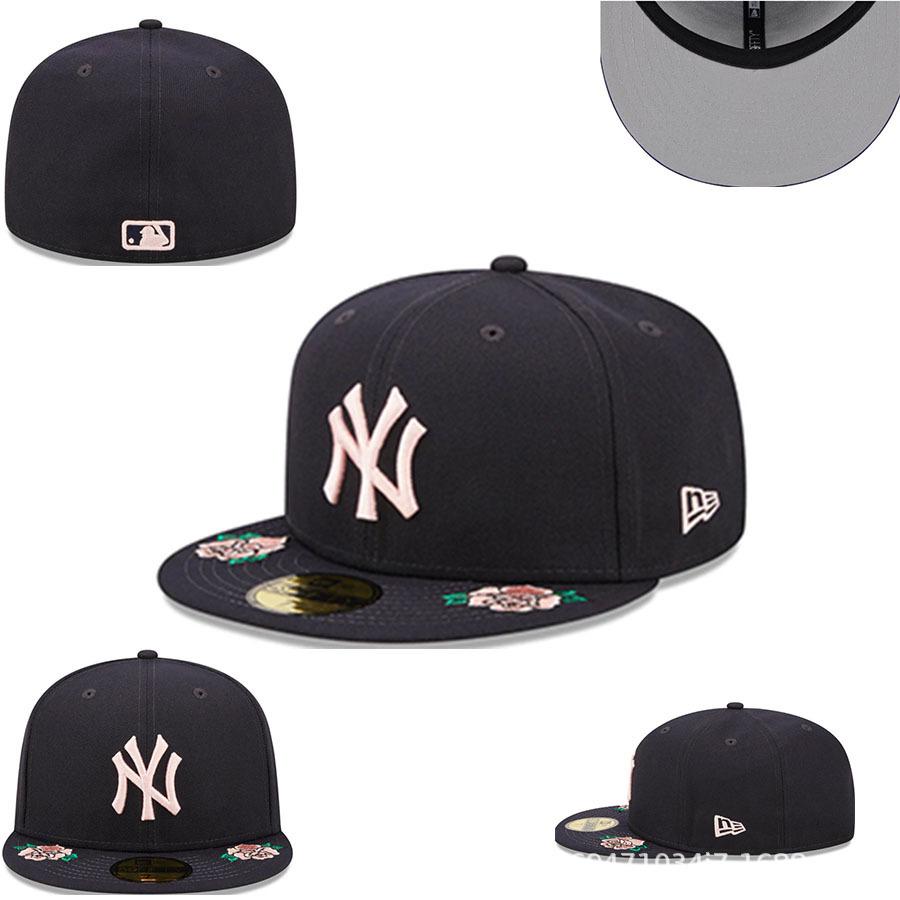 Baseball Cap New Letter Embroidery Fully Enclosed Cap New York Yankees Cap Non-Adjustable Size Hat